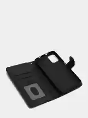 Черный кожаный PU чехол-книжка для Xiaomi Poco M3