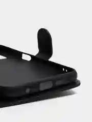 Черный кожаный PU чехол-книжка для Xiaomi Poco M3