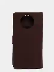 Коричневый кожаный PU чехол книжка для Xiaomi Redmi Note 9T