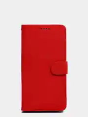 Алый кожаный PU чехол книжка для Xiaomi Redmi Note 9T