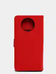 Алый кожаный PU чехол книжка для Xiaomi Redmi Note 9T
