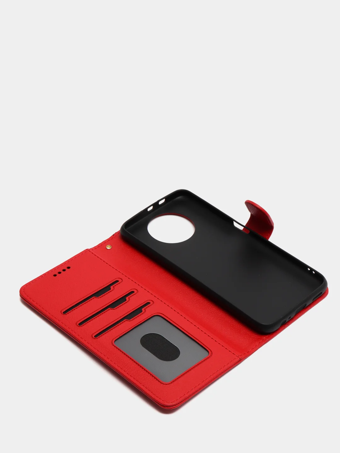 Алый кожаный PU чехол книжка для Xiaomi Redmi Note 9T