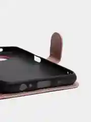 Розовый кожаный PU чехол книжка для Xiaomi Redmi Note 9T