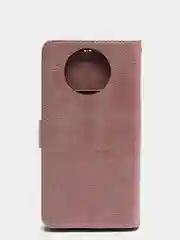 Розовый кожаный PU чехол книжка для Xiaomi Redmi Note 9T