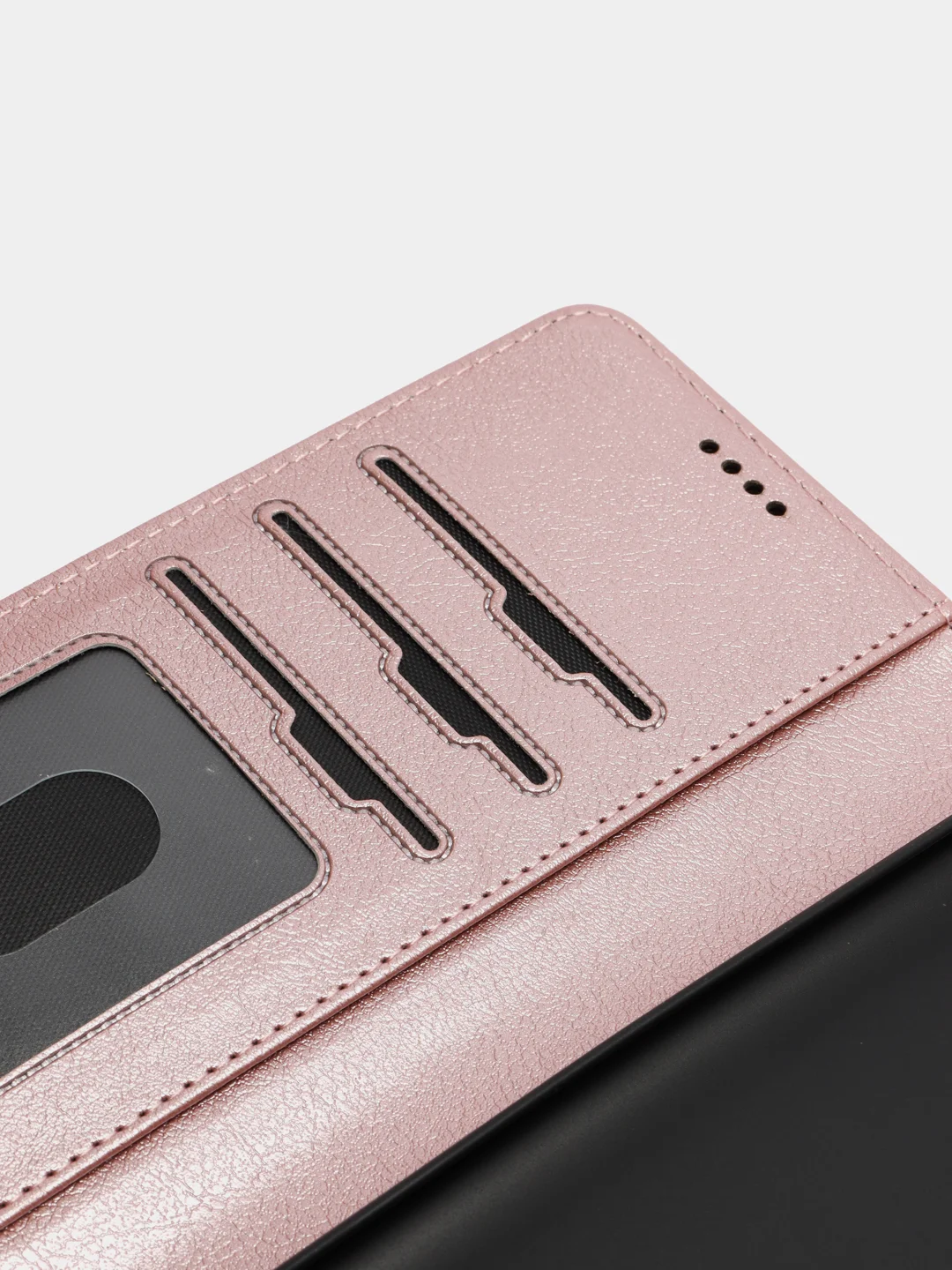 Розовый кожаный PU чехол книжка для Xiaomi Redmi Note 9T