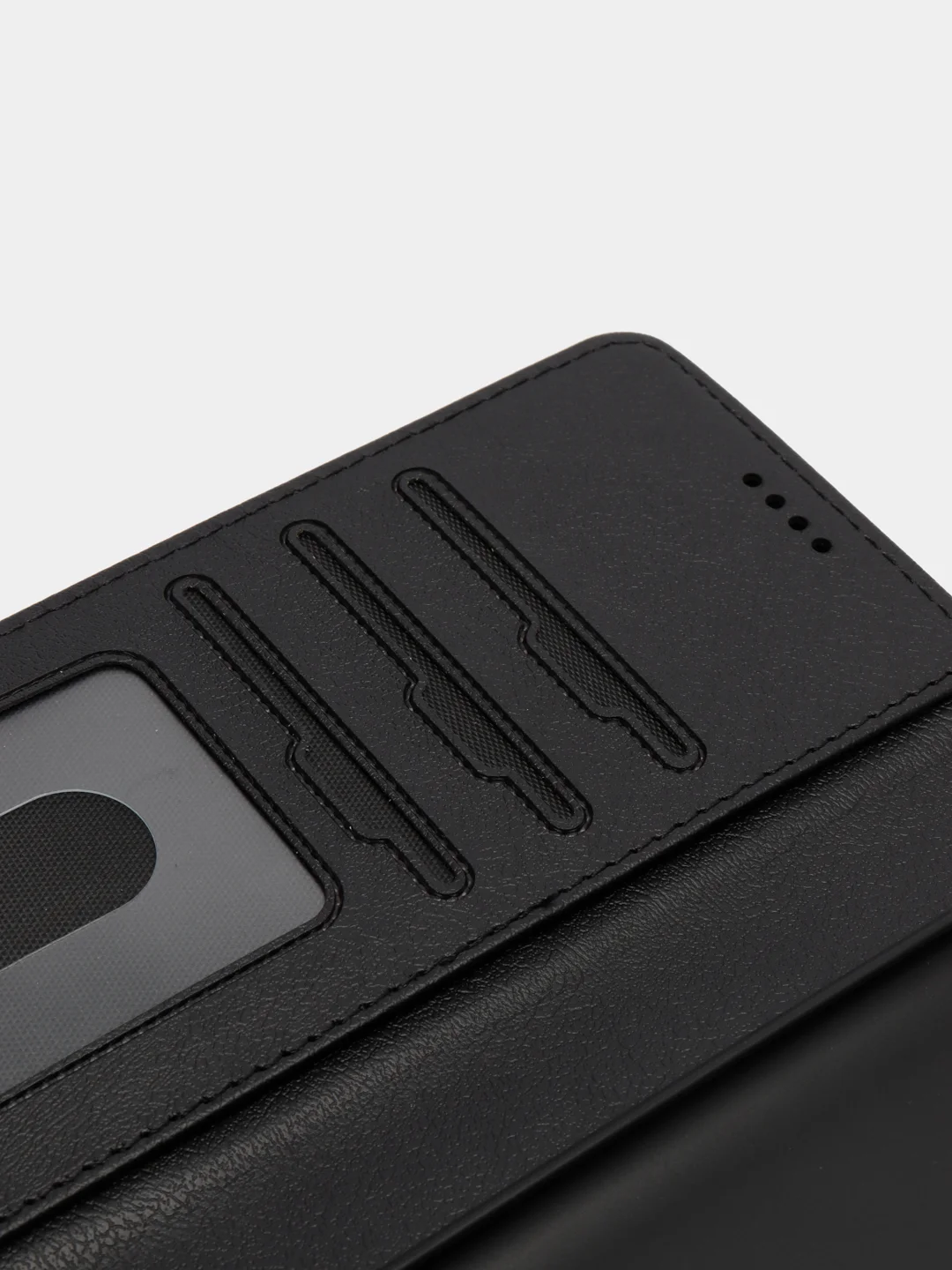 Черный кожаный PU чехол книжка для Xiaomi Redmi Note 9T