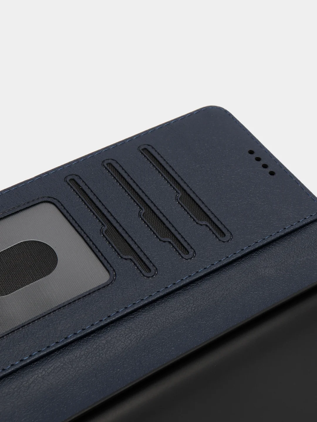 Темно-синий кожаный PU чехол книжка для Xiaomi Redmi Note 9T