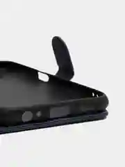 Темно-синий кожаный PU чехол книжка для Xiaomi Redmi Note 9T