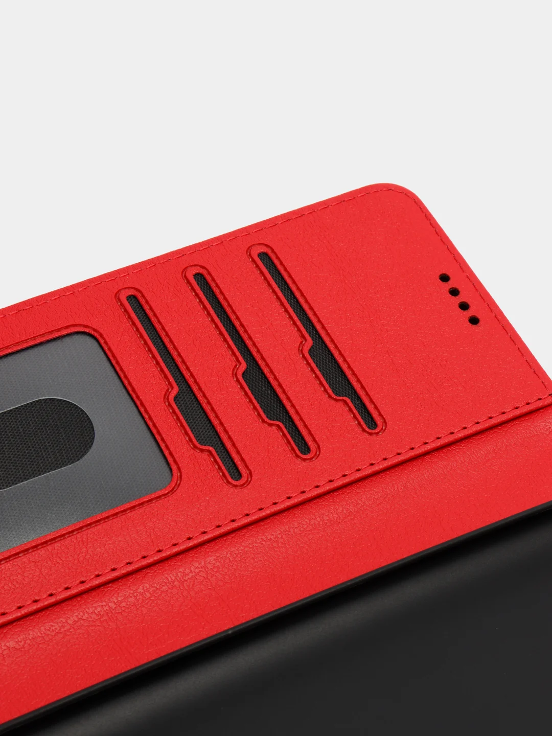 Алый кожаный PU чехол-книжка для Xiaomi Poco M3