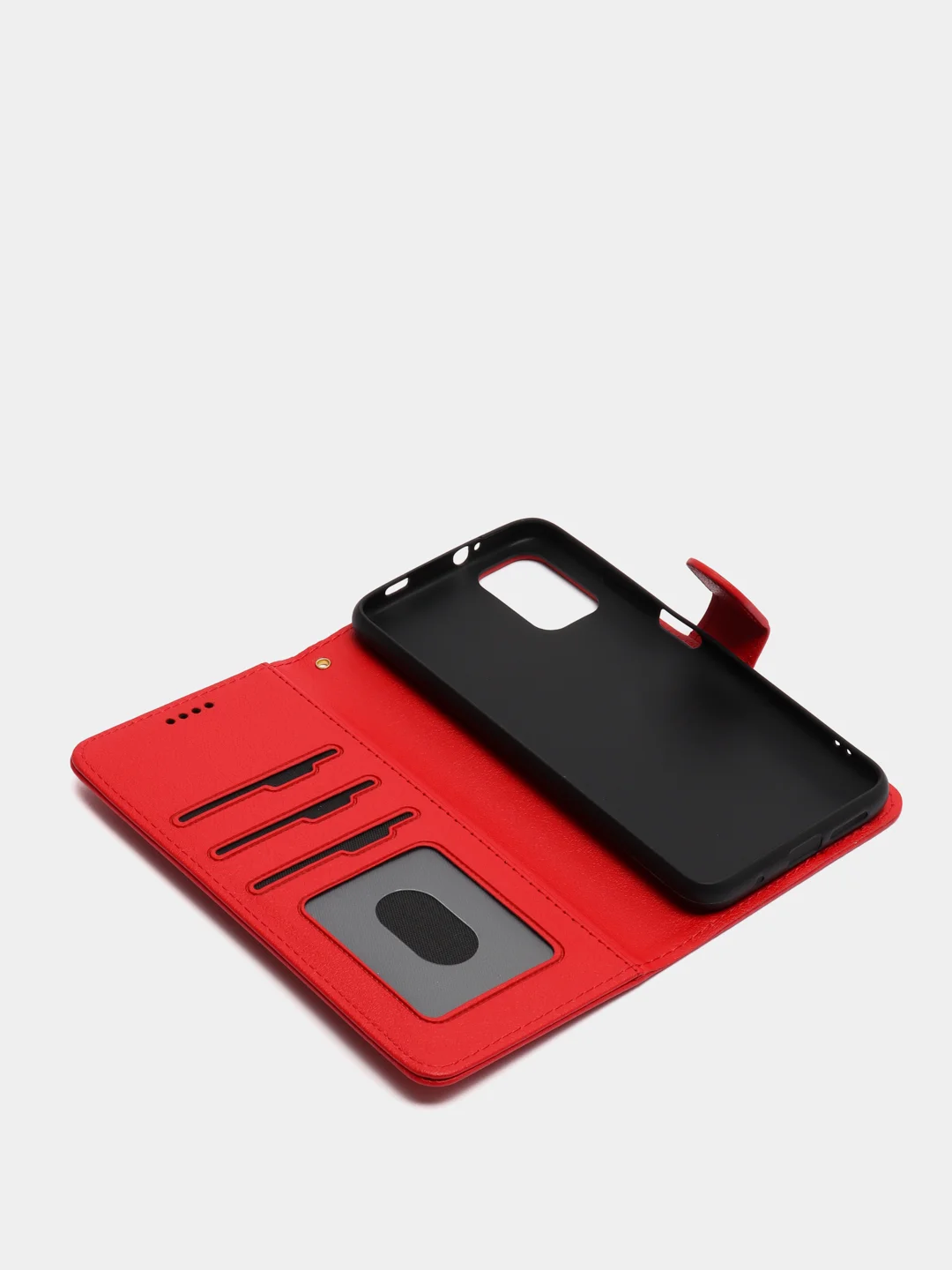 Алый кожаный PU чехол-книжка для Xiaomi Poco M3
