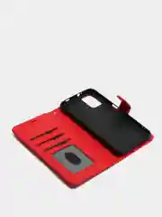 Алый кожаный PU чехол-книжка для Xiaomi Poco M3