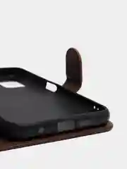 Коричневый кожаный PU чехол-книжка для Xiaomi Poco M3