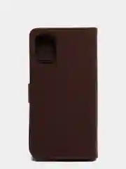 Коричневый кожаный PU чехол-книжка для Xiaomi Poco M3
