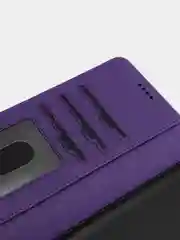 Пурпурный кожаный PU чехол книжка для Xiaomi Redmi Note 9T