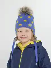 Синий меланж шапка зимняя Arctic kids для мальчика