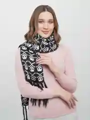 Вязаный шарф с черепами, унисекс