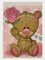 Розовый алмазная мозаика, 10*15 см