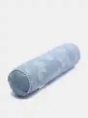 Валик для йоги/Валик для спины/Валик массажный/Валик с лузгой гречихи 10*40 см тик голубой