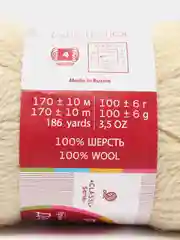 Молочный пряжа Троицкая Деревенька 100% Шерсть 100г 170м