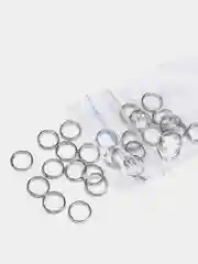 Серебряный кольцо соединительное, витое, 30 штук