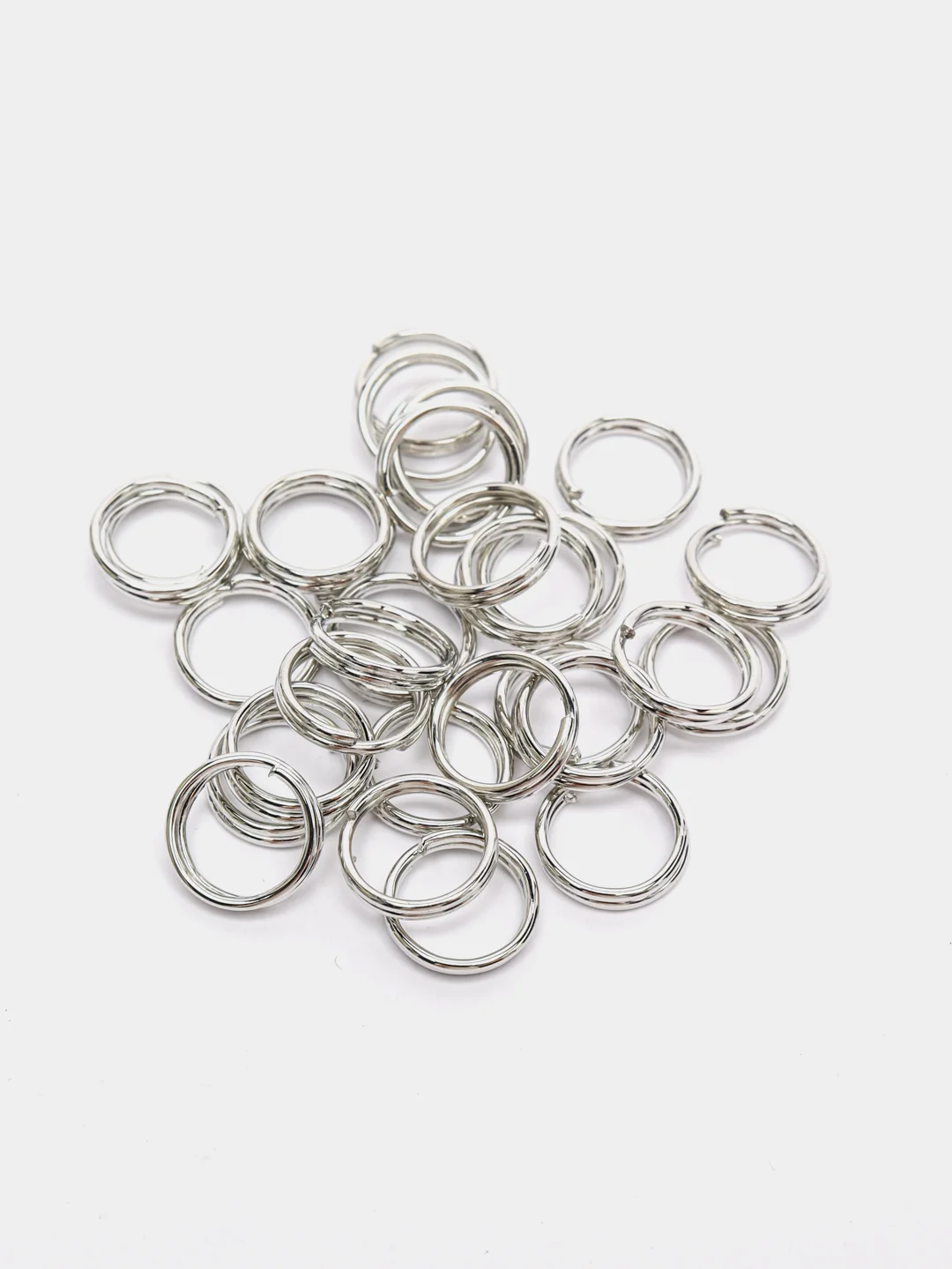 Серебряный кольцо соединительное, витое, 30 штук