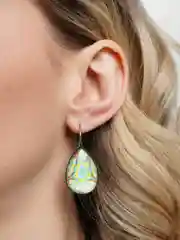 Желтый винтажные серьги Капля