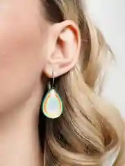 Зеленый винтажные серьги Капля