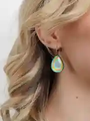 Зеленый винтажные серьги Капля