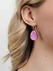 Розовый винтажные серьги Капля
