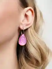 Розовый винтажные серьги Капля