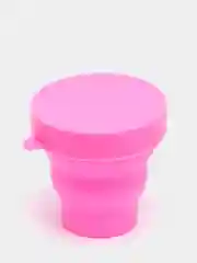 Розовый стакан силиконовый складной