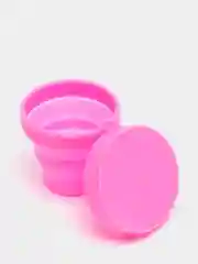 Розовый стакан силиконовый складной