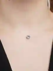 Серебряный подвеска на леске, циркон