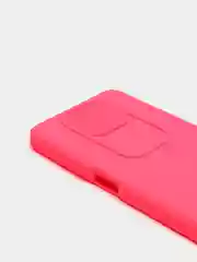 Фуксия чехол Xiaomi Redmi Note 9T, с бархатом внутри и раздвижным окном