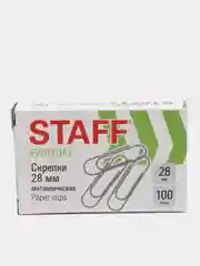 Скрепки металлические 28 мм, 100 шт