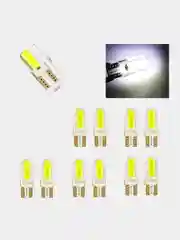 Белый автомобильная светодиодная габаритная LED лампа T10 W5W для ДХО и фар и подцветки салона