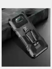 Черный чехол для Xiaomi POCO X3 NFC( X3 Pro) Mecha Warrior,  автомобильный магнитный кронштейн