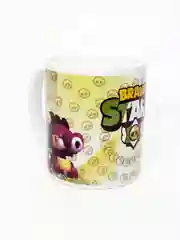 Бежевый кружка с сублимацией "Brawl Stars", керамическая