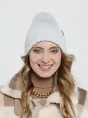 Серебряный шапка бини женская