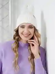 Белый шапка бини женская