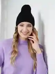 Черный шапка бини женская