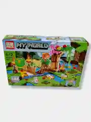 Розовый конструктор 4в1 My World "Лагерь в лесу", 102-107 деталей