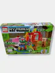 Зеленый конструктор 4в1 My World "Лагерь в лесу", 102-107 деталей