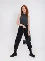 Черный сумка женская через плечо, на цепочке