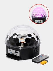 Светодиодный Диско шар с bluetooth флешкой пультом 2 динамика. Новогодняя