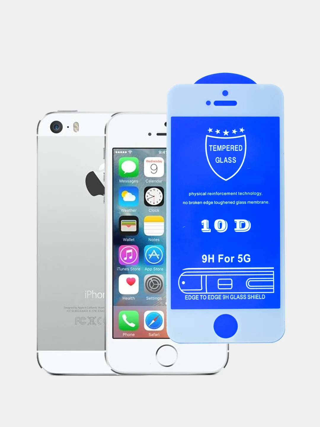 Защитное стекло iPhone 5 5S SE черный