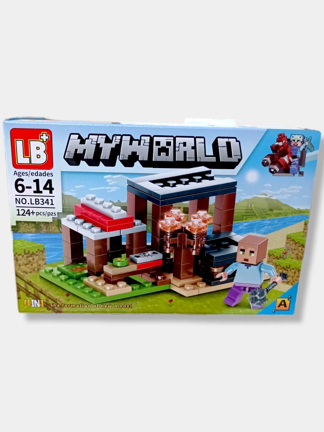 Желтый конструктор "Лагерь у воды" 4в1 My World, 123-128 деталей, 6+