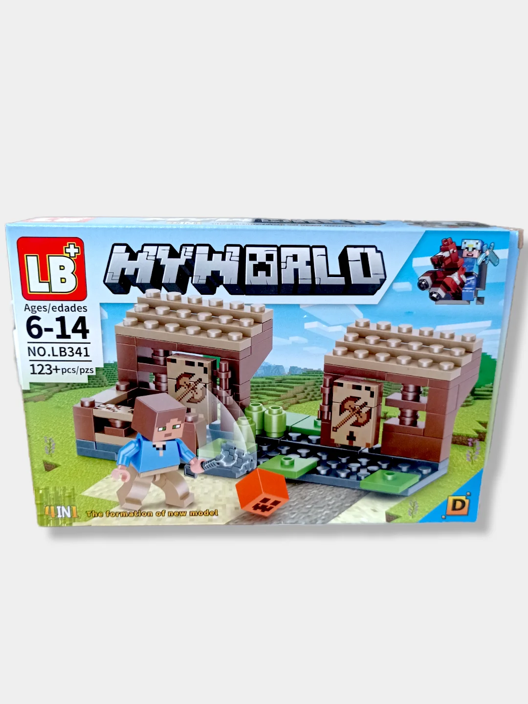 Зеленый конструктор "Лагерь у воды" 4в1 My World, 123-128 деталей, 6+