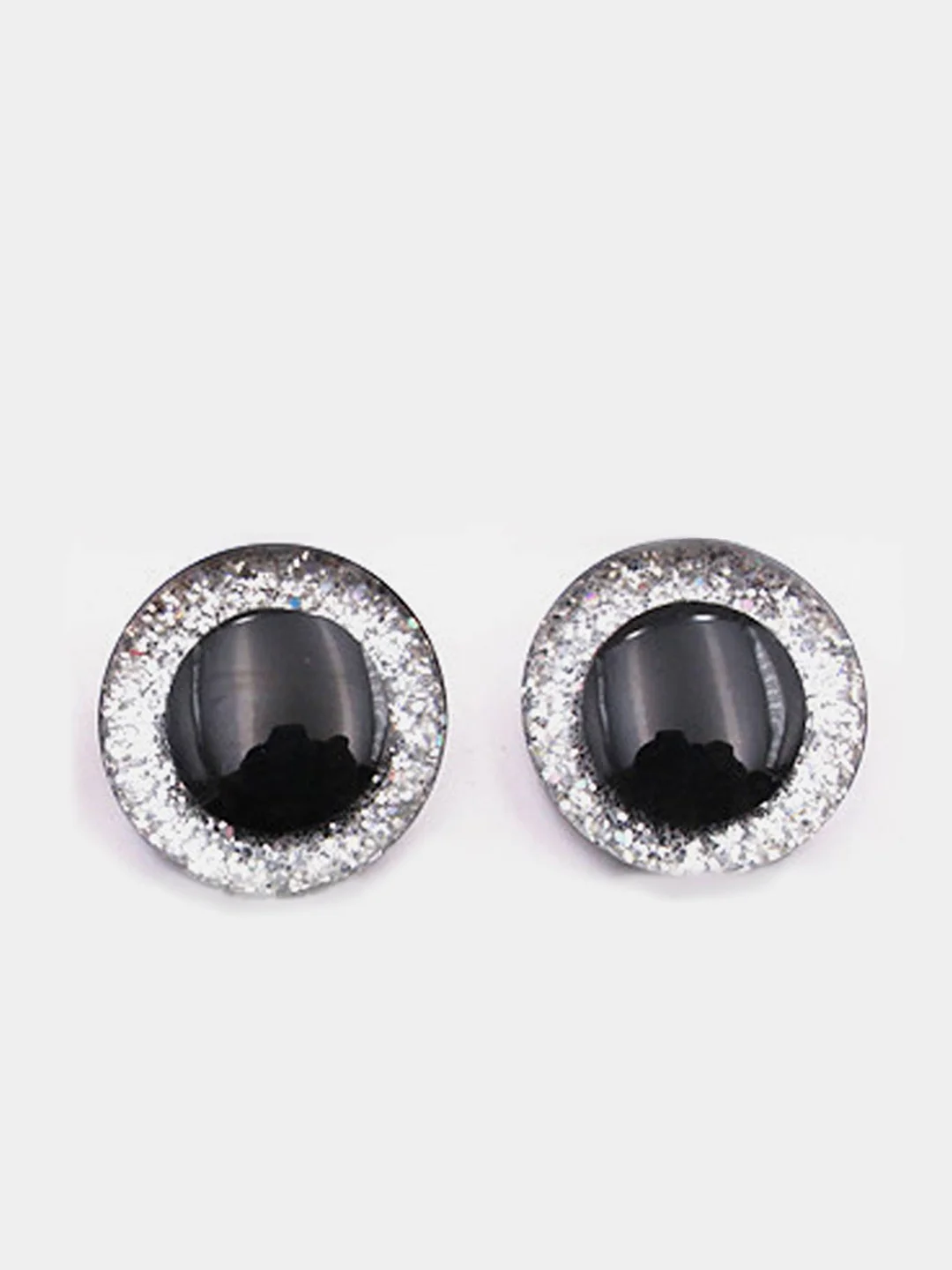Серебряный глазки для игрушек, глиттерные