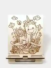 Коричневый подставка для телефона, из дерева, с рисунком